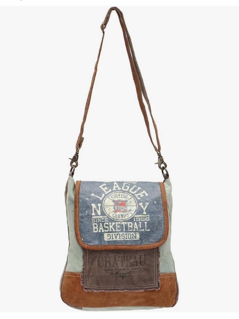 Myra Bags Basketball Division Upcycled Canvas Shoulder/Crossbody Bag